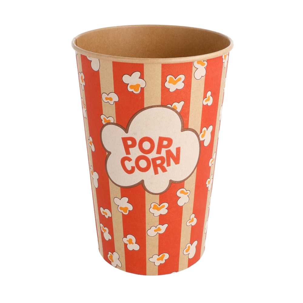 [268.55] RECIPIENTES POPCORN 1920 ML 250 +20 PE G/M2 Ø 13,3/10x19,5 CM KRAFT (500 UNID.)