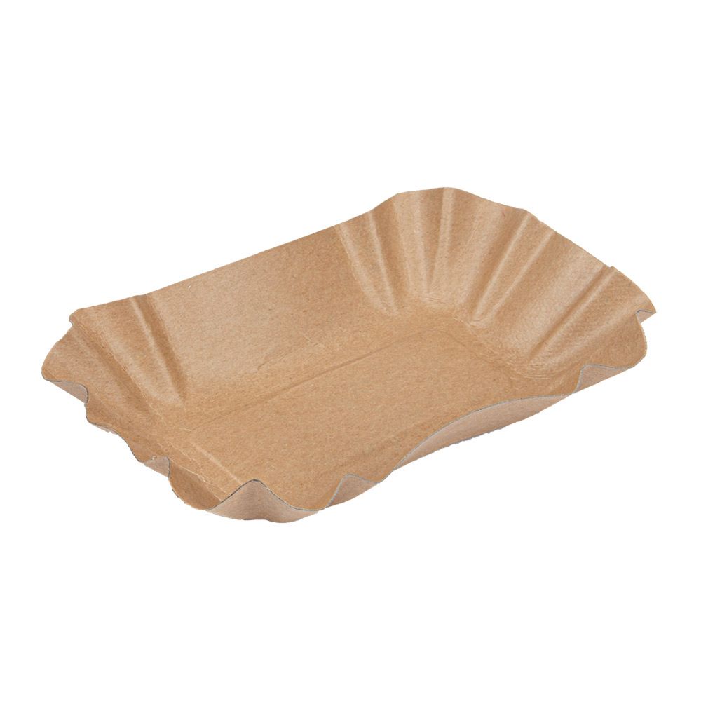 [251.88] BANDEJAS OVALES 300 G/M2 14x9x3 CM NATURAL KRAFT (2000 UNID.)