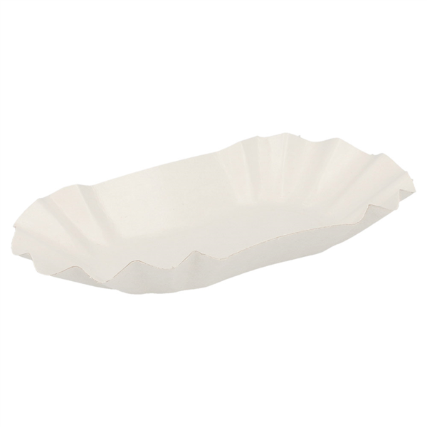 Bandejas Ovales 320 G/M2 16X9X3 Cm Blanco Cartón (2000 Unid.)