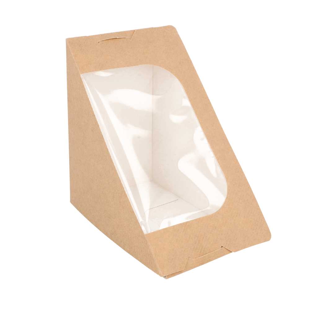 [253.07] Cajas Sándwich Triangular Doble + Ventana Autoadhesivo 'Thepack' 220 G/M2 + Opp 12,4X12,4X7,5 Cm Natural Cartón Ondulado Nano-Micro (500 Unid.)