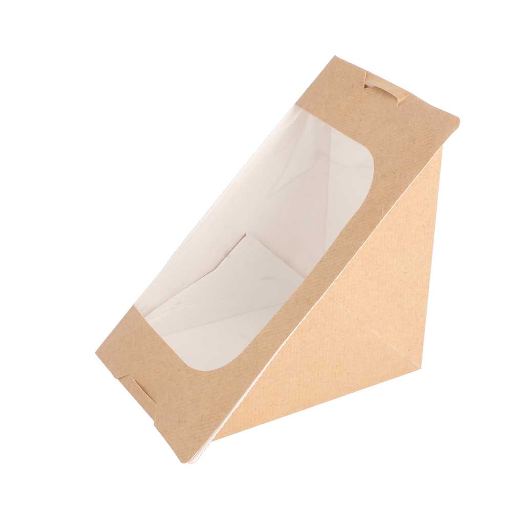 Cajas Sándwich Triangular Triple + Ventana Autoadhesivo 'Thepack' 220 G/M2 + Opp 12,4X12,4X8,3 Cm Natural Cartón Ondulado Nano-Micro (500 Unid.)