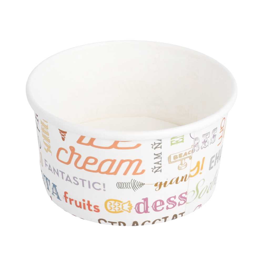 [230.29] TARRINAS HELADOS 'PAROLE' 180 ML 250 + 18 PE G/M2 Ø 8,7x5,2 CM BLANCO CARTONCILLO (2000 UNID.)