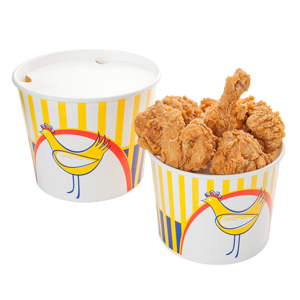 Cubos Pollo + Tapas 2550 Ml 15Pe + 380 + 18Pe G/M2 Ø 18,9/14,7X14,5 Cm Blanco Cartón (300 Unid.)