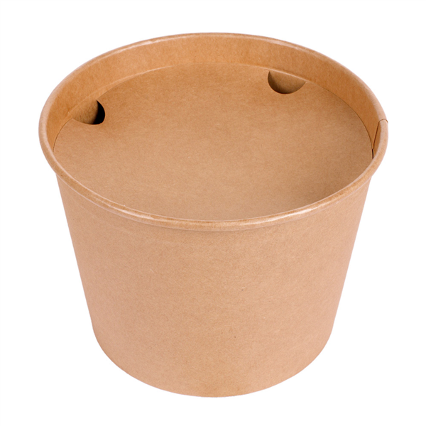 [257.88] CUBOS POLLO + TAPAS 2550 ML 337 + 18PE G/M2 Ø 18,9/14,7x14,9 CM NATURAL KRAFT (300 UNID.)