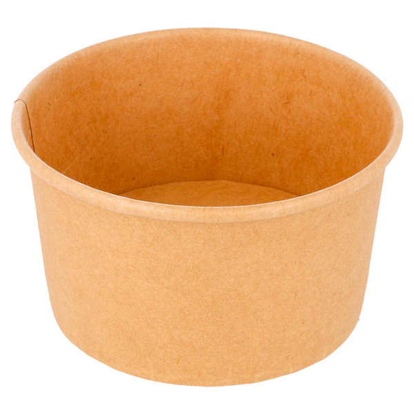 [222.91] Tarrinas Helados 180 Ml 250 + 18 Pe G/M2 Ø 8,7X5,2 Cm Marrón Cartoncillo (2000 Unid.)