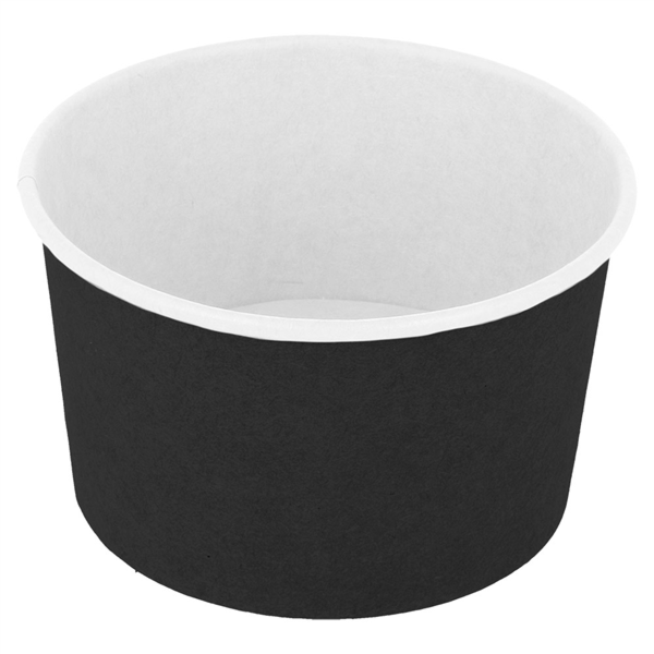 [226.56] TARRINAS HELADOS 240 ML 250 + 18PE G/M2 Ø 9,4x5,5 CM NEGRO CARTONCILLO (2000 UNID.)