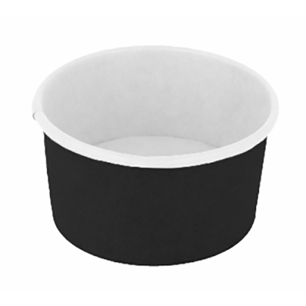 [233.38] TARRINAS HELADOS 300 ML 250 + 18 PE G/M2 Ø10x5,5 CM NEGRO CARTONCILLO (2000 UNID.)