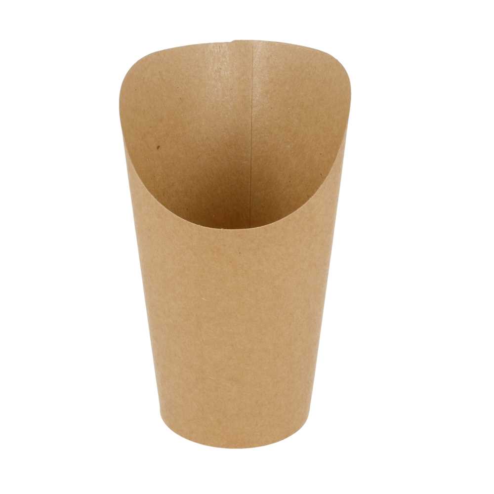 [221.19] Vasos Fritas Abiertos 16 Oz - 480 Ml 200 + 25 Pe G/M2 Ø8,5X13,5 Cm Marrón Cartoncillo (50 Unid.)
