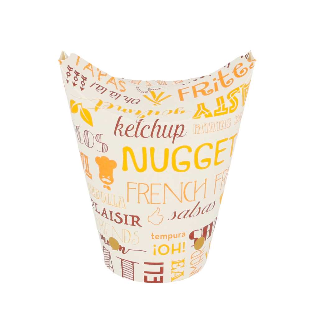 Vasos Fritas Con Cierre 'Parole' 16 Oz - 480 Ml 220 + 18Pe G/M2 8,5X14 Cm Blanco Cartoncillo (50 Unid.)