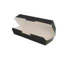 CONCHAS "HOT DOG" 'THEPACK' 230 G/M2 23,2x9x6,3 CM NEGRO CARTÓN ONDULADO NANO-MICRO (450 UNID.)