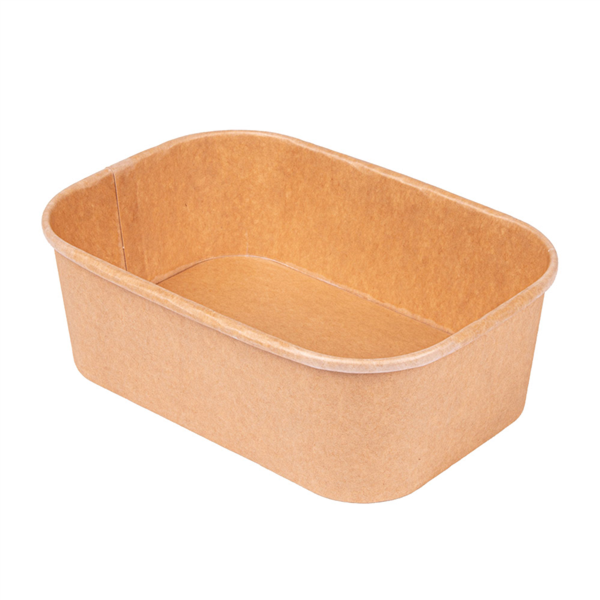 CONTENEDORES RECTANGULARES 750 ML 320 + 30 PE G/M2 17,3x12,3x5,7 CM NATURAL KRAFT (300 UNID.)