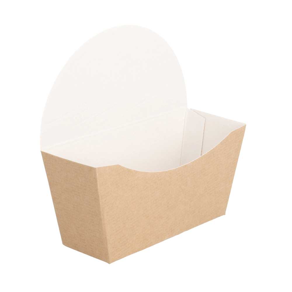 CAJETILLAS BAGEL SCOOP 'THEPACK' 220 G/M2 12x4,5x12 CM MARRÓN CARTÓN ONDULADO NANO-MICRO (1000 UNID.)