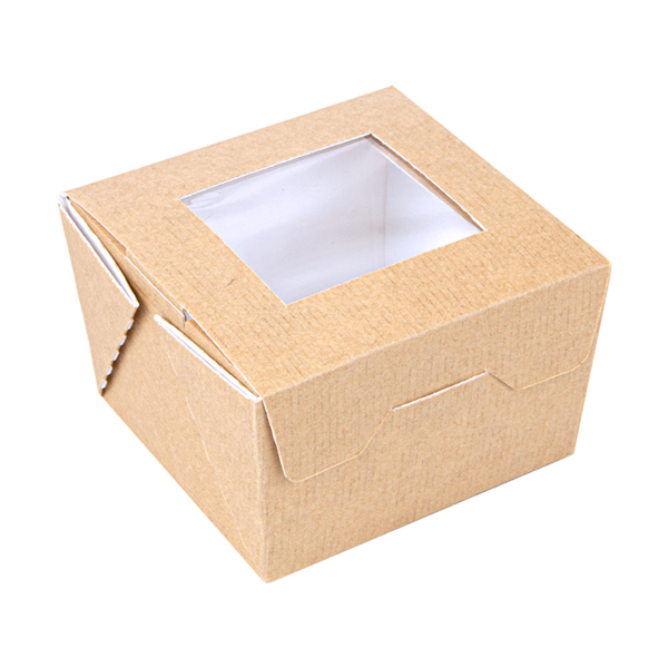 CAJAS CON VENTANA 'THEPACK' 300 ML 220 G/M2 + OPP 8x7,5x5,5 CM NATURAL CARTÓN ONDULADO NANO-MICRO (600 UNID.)