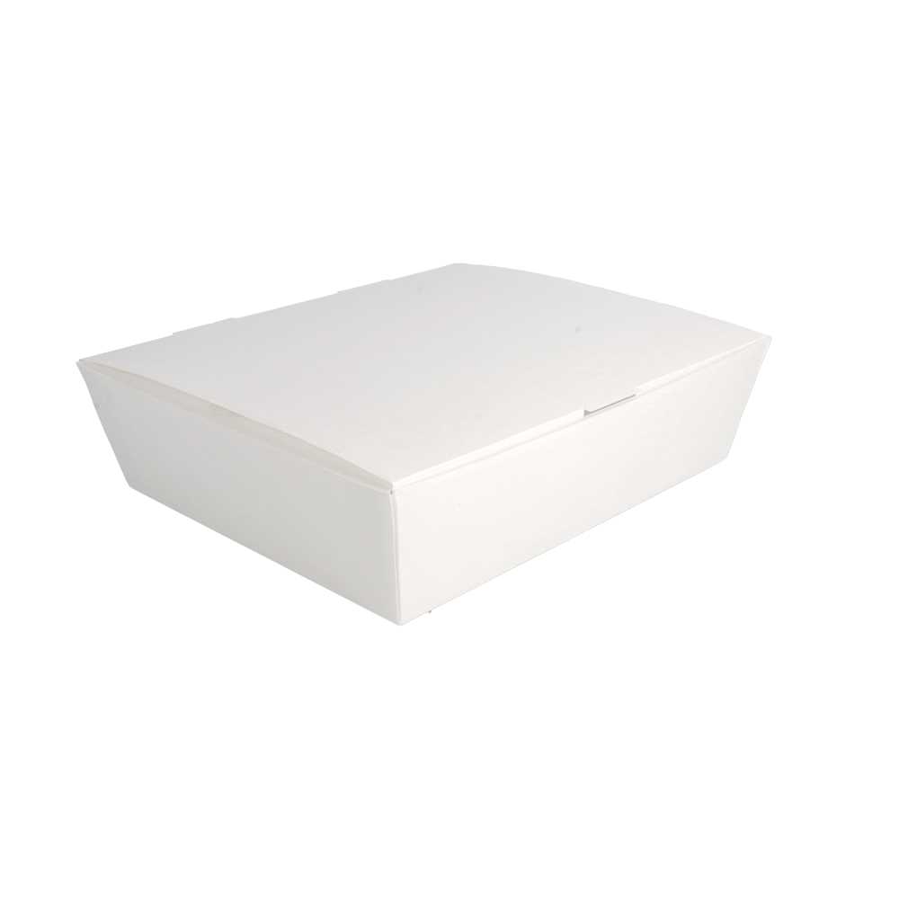 [235.19] Cajas "Lunch Box" Tapa 'Thepack' 1500 Ml (48 Oz) 230 G/M2 21X18X5,5 Cm Blanco Cartón Ondulado Nano-Micro (360 Unid.)