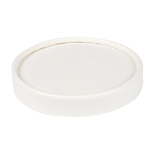 [233.31] Tapas Tarrinas Helados 180 Ml 280 + 18 Pe G/M2 Ø8,7 Cm Blanco Cartoncillo (1000 Unid.)