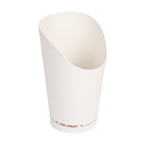 [255.29] Vasos Fritas Abiertos 'compostable' 16 Oz - 480 Ml 242 G/m2 Ø8,5x13,5 Cm Blanco Cartoncillo (1000 Unid.)
