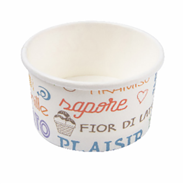 [233.37] TARRINAS HELADOS 'PAROLE' 300 ML 250 + 18 PE G/M2 Ø10x5,5 CM BLANCO CARTONCILLO (2000 UNID.)