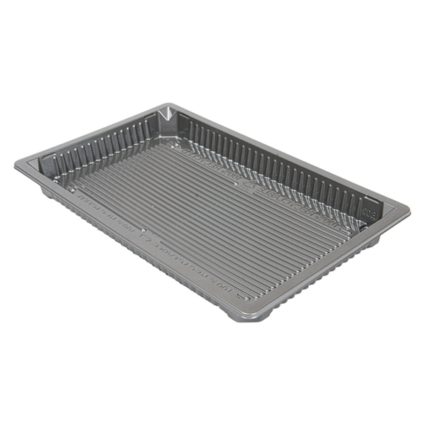 [267.96] Recipientes Para "Sushi" 376 Ml 21,5X13,5X2 Cm Plateado Rpet (156 Unid.)