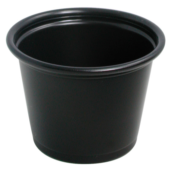 [130.14] Pequeñas Tarrinas 30 Ml Ø4,5X3,3 Cm Negro Pp (2500 Unid.)