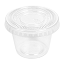 50 TARRINAS PEQUEÑAS + 50 TAPAS 30 ML Ø4,5x3,3 CM TRANSPARENTE PP (24 UNID.)