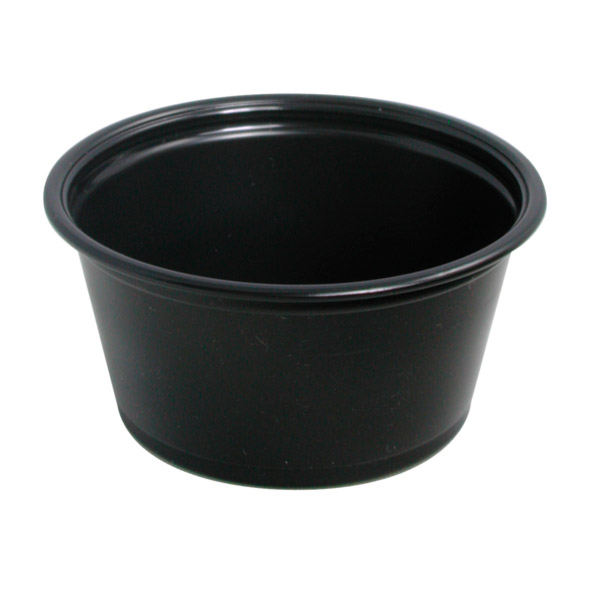 [130.15] Pequeñas Tarrinas Microondables 60 Ml Ø6,2X3,2 Cm Negro Pp (2500 Unid.)
