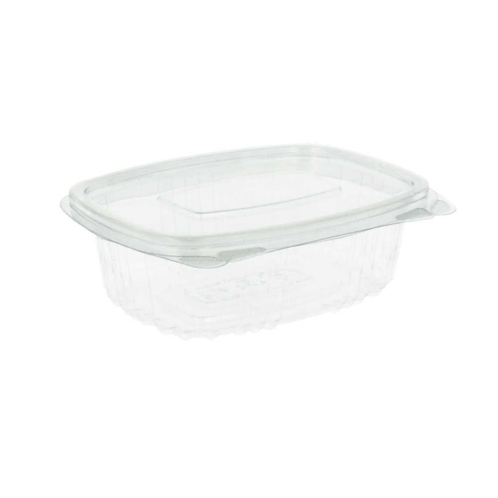 [169.28] RECIPIENTES + TAPA 250 ML 13,2x9,5x4,1 CM TRANSPARENTE RPET (600 UNID.)