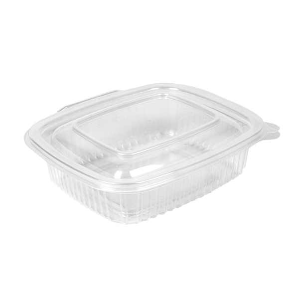 [262.56] RECIPIENTE CON TAPA BISAGRA 375 ML 14,3x12,6x4,1 CM TRANSPARENTE PP (300 UNID.)