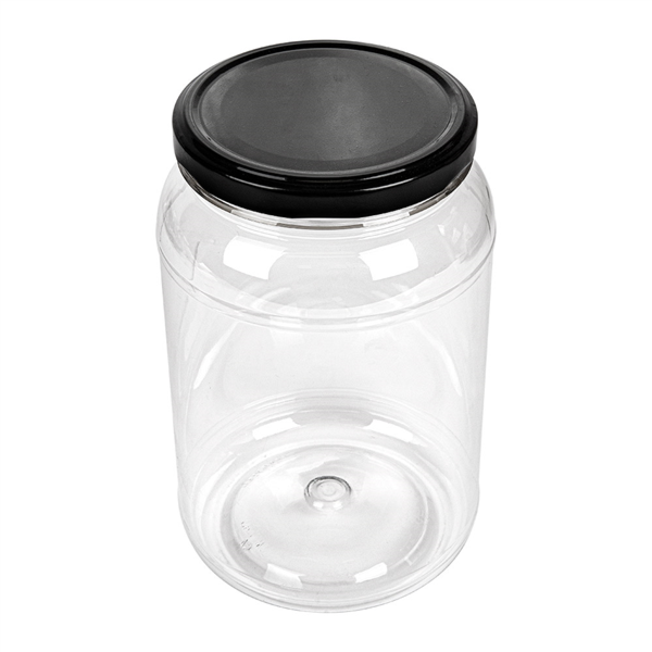 [260.77] Tarro Con Tapa 1000 Ml Ø10,8X17 Cm Transparente Pet (51 Unid.)