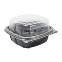 Recipientes Con Tapa Bisagra Microondables 468 Ml 15,1X15,7X8,3 Cm Negro Pp (180 Unid.)