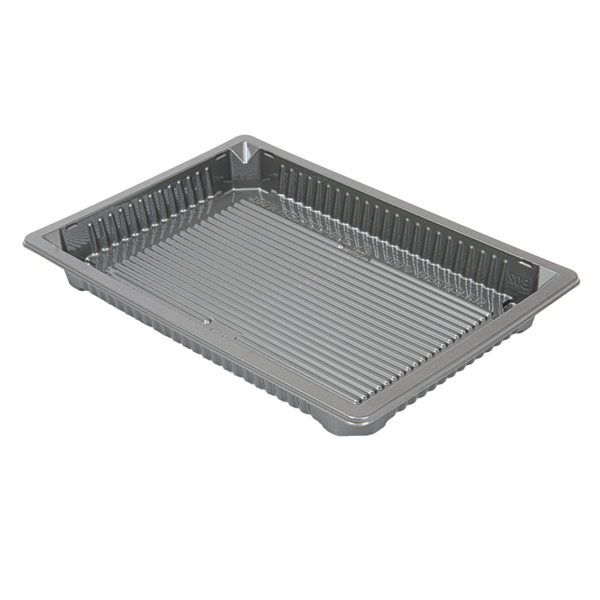[267.94] RECIPIENTES PARA "SUSHI" 307 ML 18,5x12,9x2 CM PLATEADO RPET (352 UNID.)