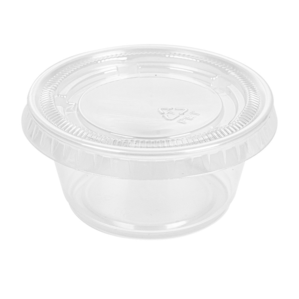 [215.07] 50 TARRINAS PEQUEÑAS + 50 TAPAS 60 ML Ø6,2x3,2 CM TRANSPARENTE PP (24 UNID.)