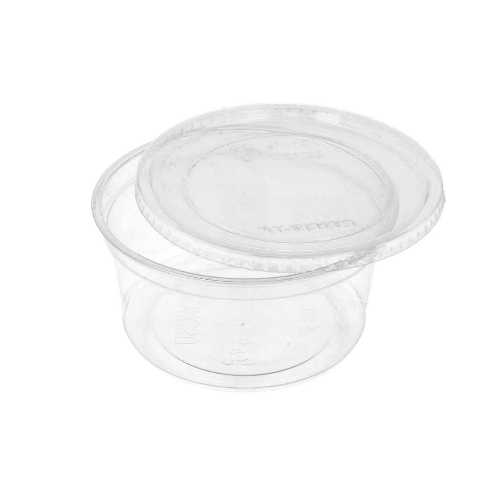 [226.28] TARRINAS + TAPAS 500 ML Ø11,7x7,5 CM TRANSPARENTE PET (250 UNID.)