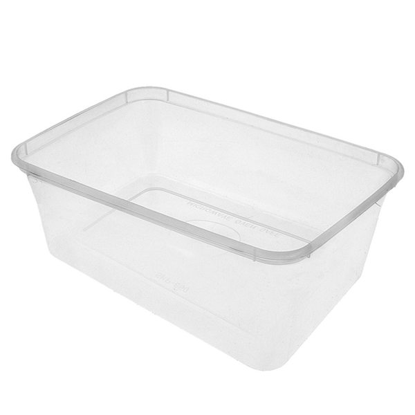 [128.64] RECIPIENTES RECTANGULARES 1000 ML 17,5x12x6,5 CM TRANSPARENTE PP (500 UNID.)
