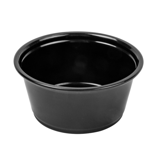 PEQUEÑAS TARRINAS MICROONDABLES 100 ML Ø7,4x3,5 CM NEGRO PP (2500 UNID.)