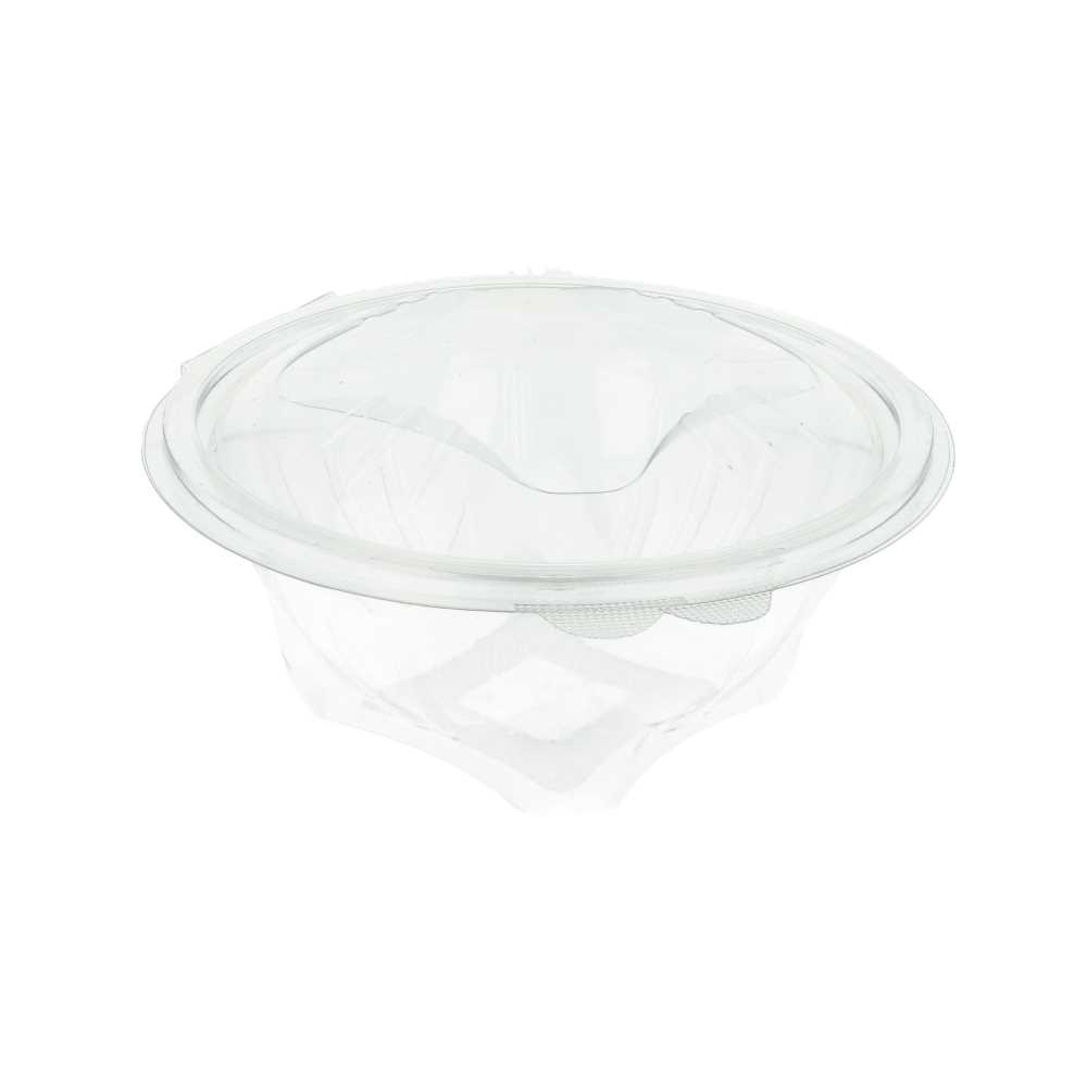 ENSALADERAS CON TAPAS BISAGRA 750 ML Ø 14,8x9,7 CM TRANSPARENTE RPET (400 UNID.)