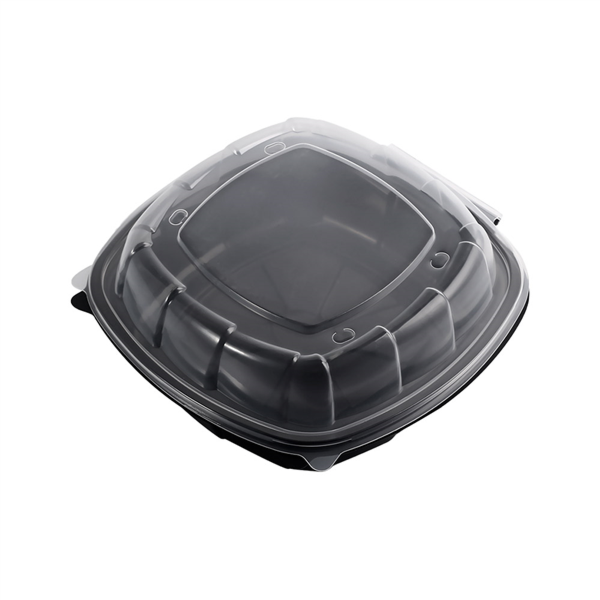 [266.98] RECIPIENTES CON TAPA BISAGRA MICROONDABLES 1170 ML 23x23,3x8,2 CM NEGRO PP (100 UNID.)