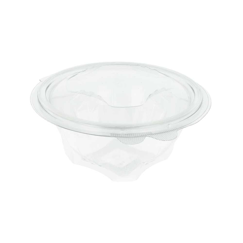 [194.10] ENSALADERAS CON TAPA BISAGRA 500 ML Ø 13,1x8,4 CM TRANSPARENTE RPET (600 UNID.)