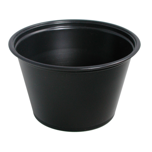 [130.22] PEQUEÑAS TARRINAS MICROONDABLES 120 ML Ø7,4x4,6 CM NEGRO PP (2500 UNID.)