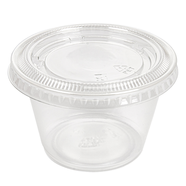 50 TARRINAS PEQUEÑAS + 50 TAPAS 120 ML Ø7,4x4,6 CM TRANSPARENTE PP (24 UNID.)