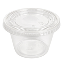 50 TARRINAS PEQUEÑAS + 50 TAPAS 120 ML Ø7,4x4,6 CM TRANSPARENTE PP (24 UNID.)