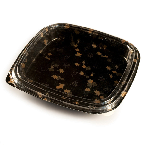 120 U. RECIPIENTES + TAPAS PARA SUSHI 27x27x4,5 CM NEGRO PS (120 UNID.)