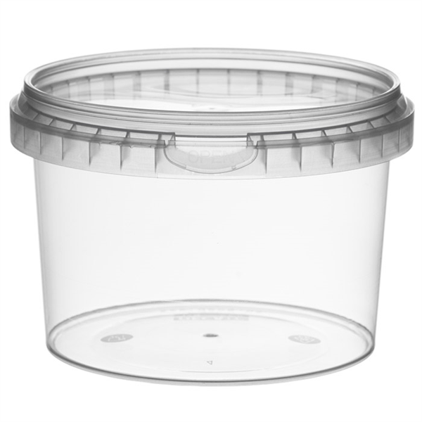 RECIPIENTES INVIOLABLES + TAPAS 565 ML Ø 11,8x8 CM TRANSPARENTE PP (268 UNID.)