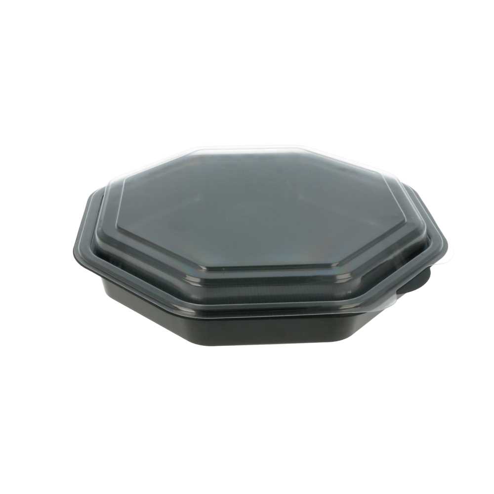RECIPIENTES 1064 ML 23x23x5 CM NEGRO PS (200 UNID.)