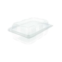 RECIPIENTES PASTELERÍA + TAPA 1 L 14,2x20,7x7,8 CM TRANSPARENTE RPET (400 UNID.)