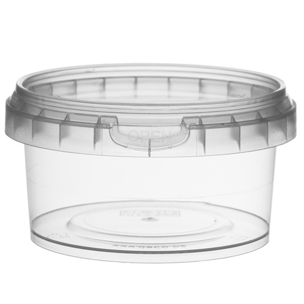 [206.78] RECIPIENTES INVIOLABLES + TAPAS 240 ML Ø 9,5x5,1 CM TRANSPARENTE PP (494 UNID.)