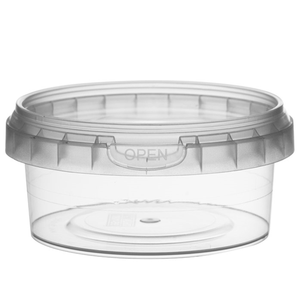 [206.77] Recipientes Inviolables + Tapas 180 Ml Ø 9,5X4,4 Cm Transparente Pp (600 Unid.)