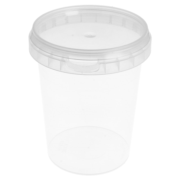 RECIPIENTES INVIOLABLES + TAPAS 520 ML Ø 9,5x11,7 CM TRANSPARENTE PP (400 UNID.)
