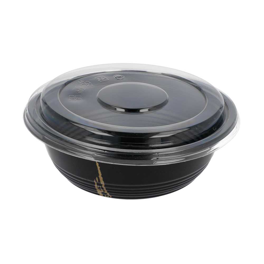 Boles + Tapas 700 Ml Ø 17X6,1 Cm Negro Pp (500 Unid.)
