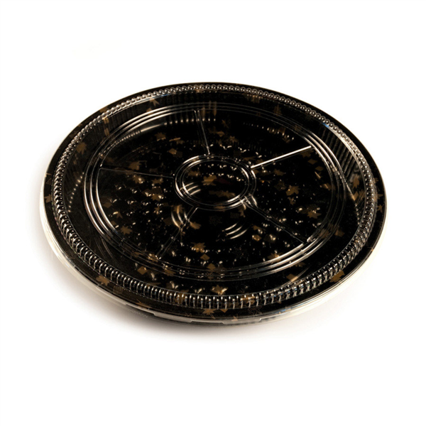 120 U. RECIPIENTES + TAPAS PARA SUSHI Ø35,6x5 CM NEGRO PS (120 UNID.)