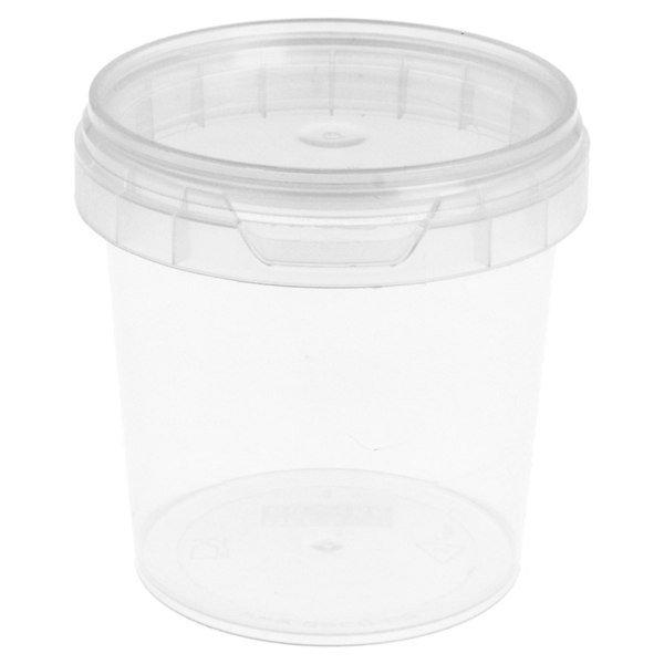 [206.76] Recipientes Inviolables + Tapas 155 Ml Ø 6,9X6,8 Cm Transparente Pp (960 Unid.)